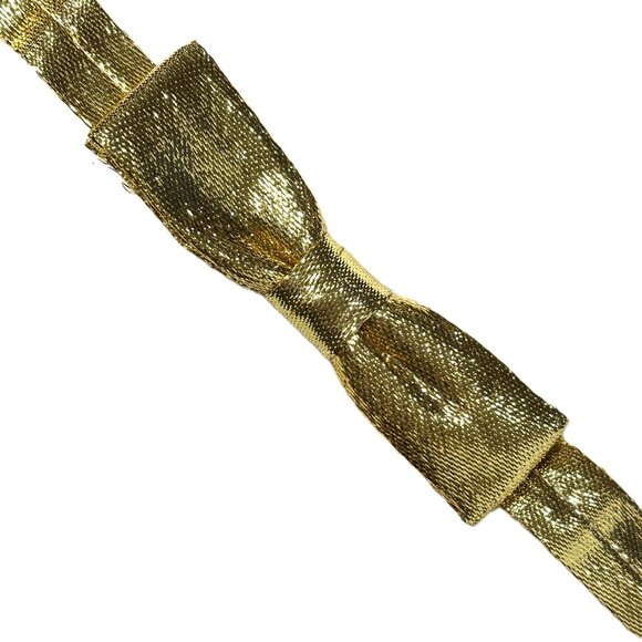 Formal Tuxedo Bowtie Pre-Tied Gold Lame’ Adjustable Unisex Vintage NWOT - Picture 4 of 7